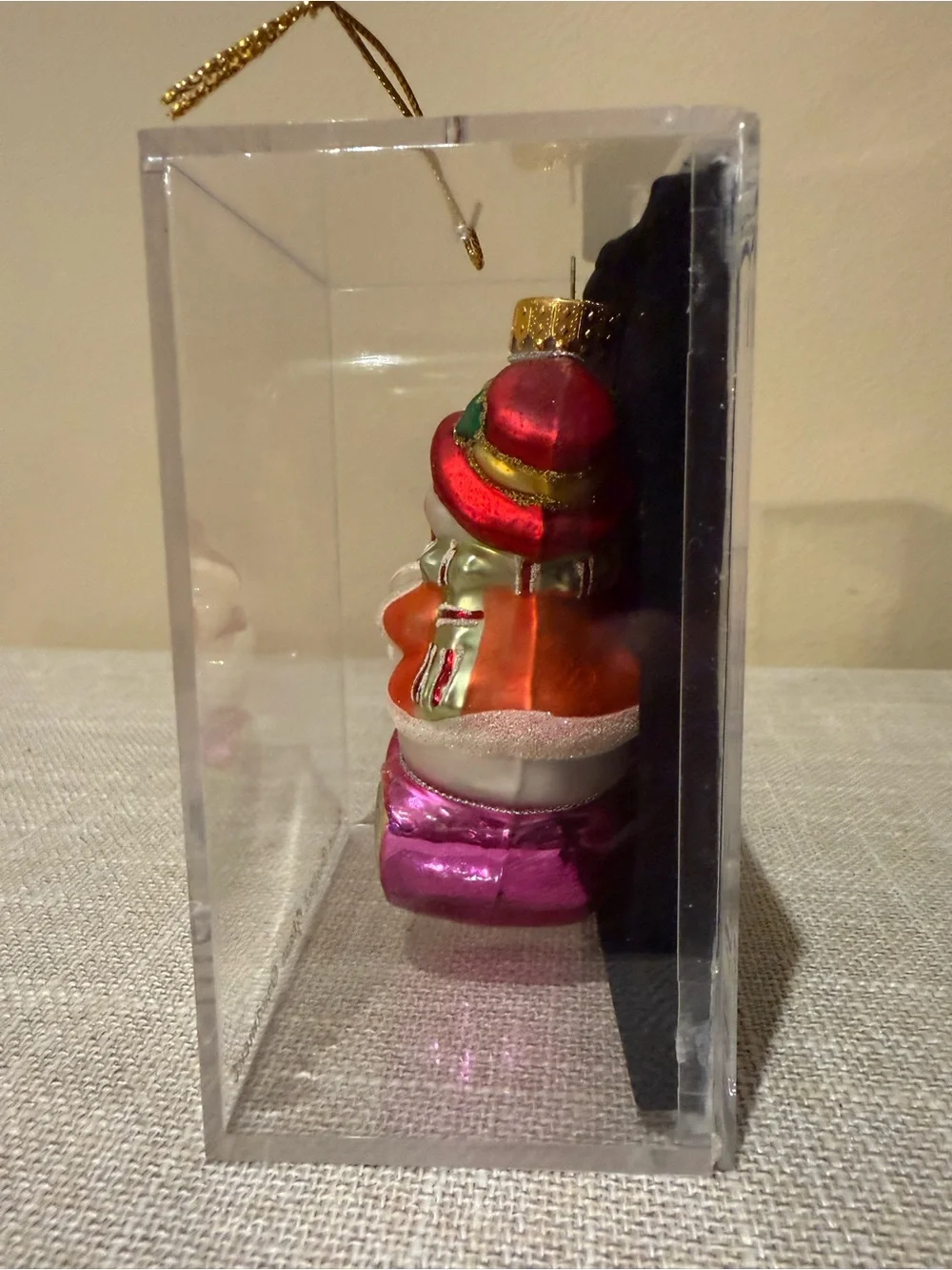 Vtg 2004 Target Our 1st Christmas Snowman Couple Handcrafted Glass Ornament NIB